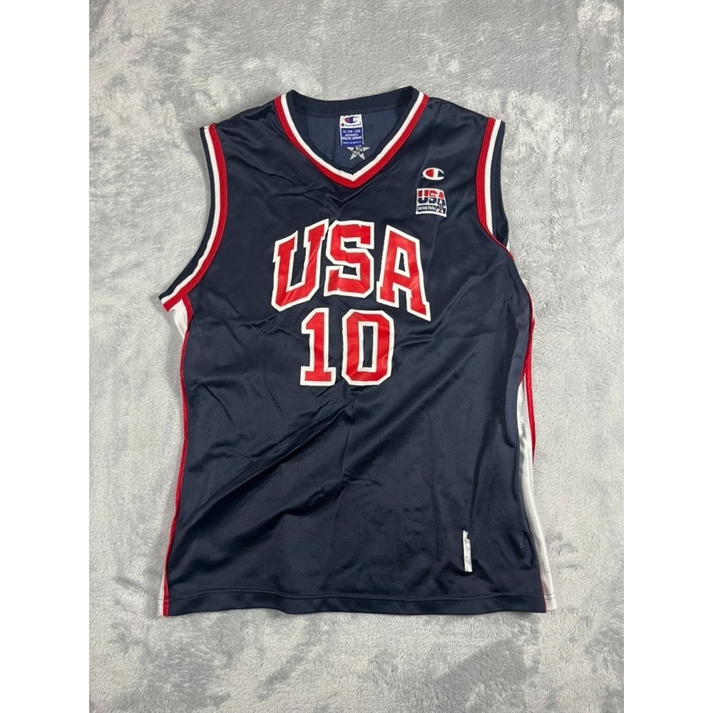 Vintage 2000 Champion USA Olympic Kevin Garnett #10 Basketball Jersey Youth XL